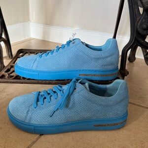 Birkenstock Bent  Sky Blue Embossed Suede Shoes Women’s Size 9 Men’s Size 7 New